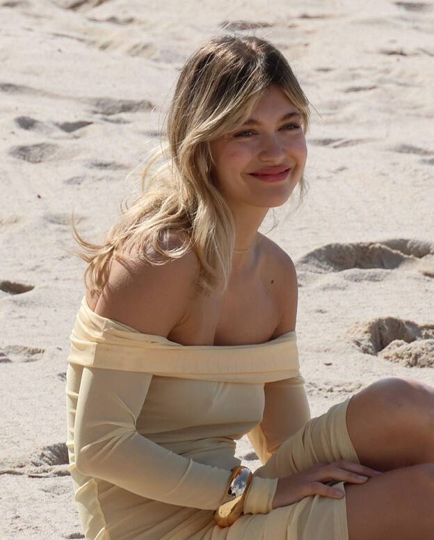 Klelia Andriolatou Braless on Beach 1